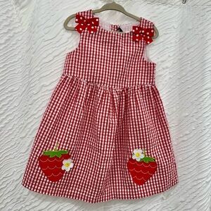 Red and White Embellished Tiered Sundress